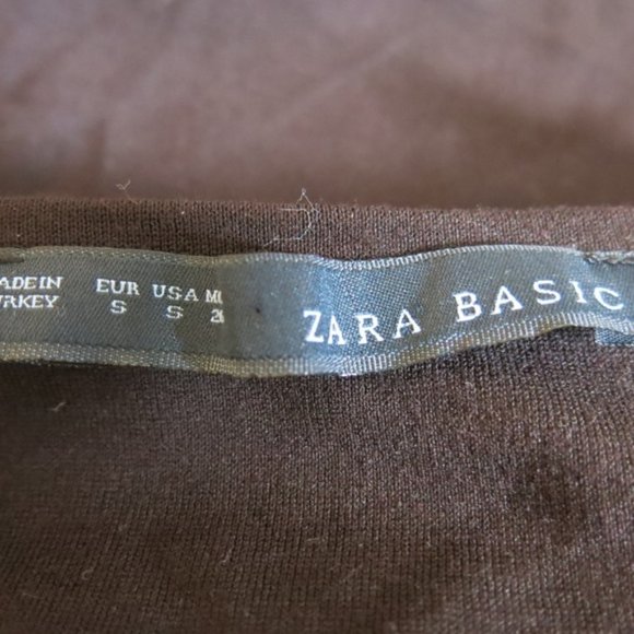 Zara Basic Black Faux Leather Front Top Blouse S - Picture 4 of 4